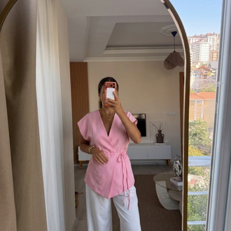 Astarlı pembe yelek