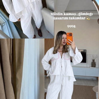 Beyaz Müslin takıms beden