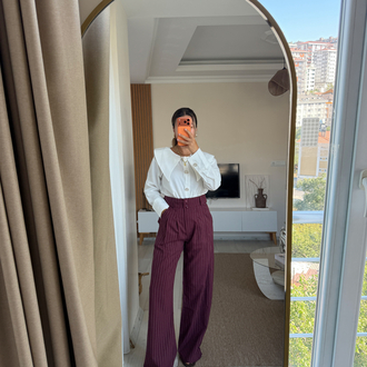 Bebe yaka premıum poplin gömlek