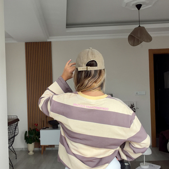 Premıum çizgili sweat