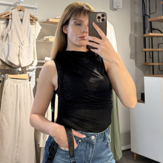 Omuz Detaylı Transparan Body