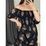 siyah şal desen maxi boy elbise