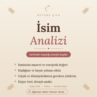İsim Analizi | Kişiye Özel Çalışma