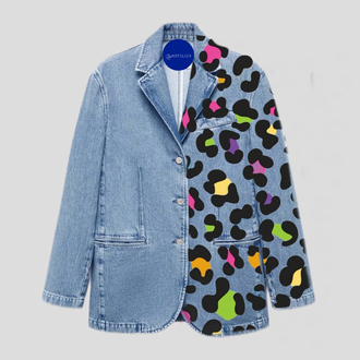 Denim Blazer Leopard 