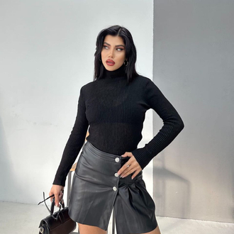 Hafif transparan boğazlı body full esnek