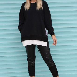 Tshırt parçalı fermuarlı sweat