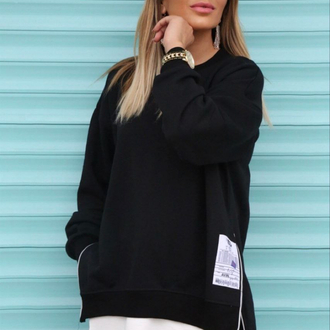 Tshırt parçalı fermuarlı sweat