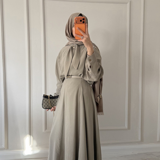 Fular yaka Modal Takım (vizon)