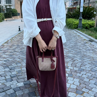 İçlik elbise bordo