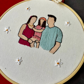 Fotoğraftan Nakış Aile Kasnak Pano | Duvar Süsü Hediyesi