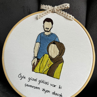 14 Şubat Sevgililer Günü Hediye Nakış Pano