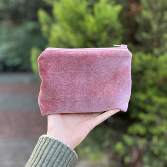 Toz Pembe İpek Kadife Çanta