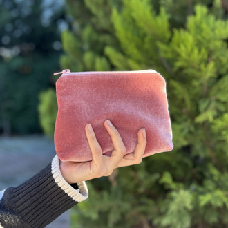 Toz Pembe İpek Kadife Çanta