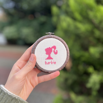 Barbie Kanaviçe Kasnak Pano