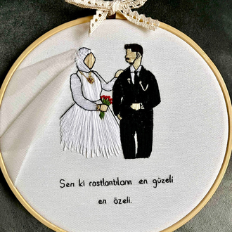 Fotoğraftan Nakışa Kişiye Özel Hediye Kasnak Pano