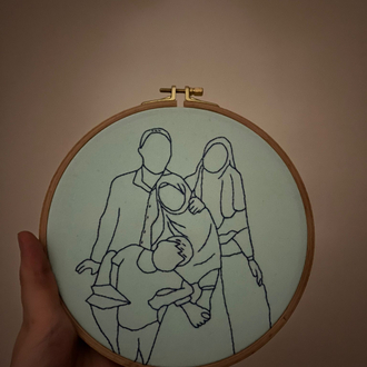 Aile Kasnak Pano Fotoğraftan Nakışa