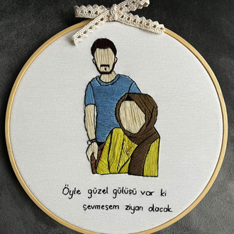 14 Şubat Sevgililer Günü Hediye Nakış Pano