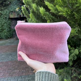 Toz Pembe İpek Kadife Çanta