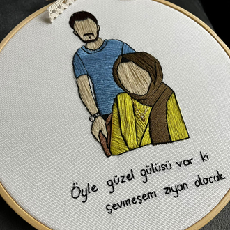 14 Şubat Sevgililer Günü Hediye Nakış Pano