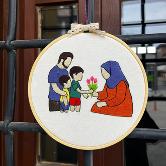 Kişiye Özel Nakış Kasnak Pano | Anneler Günü Hediyesi | Aile Temalı El Yapımı Duvar Süsü