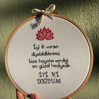 Lotuslu Doğum Günü Hediye Pano