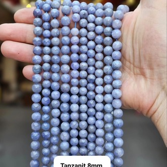 %100 Doğal Orijinal 8 MM Tanzanit Taşı Dize