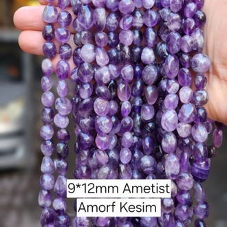 Amorf Kesim Ametist Taşı Dize