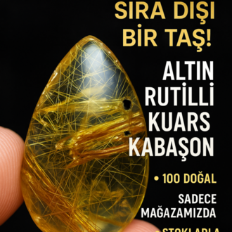Altın Rutilli Kuvars Kaboşon