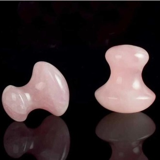 Pembe Kuvars Mantar Guasha Taşı