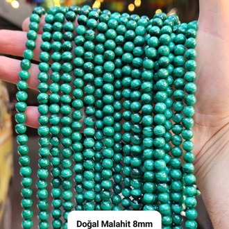 %100 Doğal 8 MM Malahit Taşı Dize