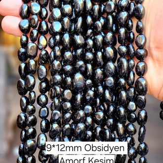 Amorf Kesim Obsidyen Taşı Dize