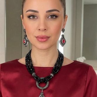 Özel tasarım markazit deri uçlu kristal set