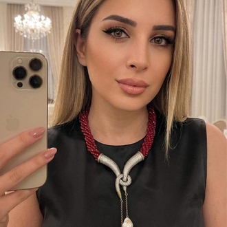 Bronz barok inci uçlu kristal kolye