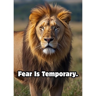 Fear Is Temporary – Motivational Lion Poster | Printable Wall Art (Digital Download)