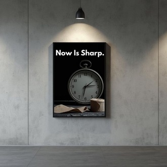 Now Is Sharp Poster | Time & Discipline Motivational Wall Art (Digital Download)