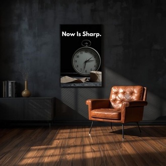 Now Is Sharp Poster | Time & Discipline Motivational Wall Art (Digital Download)