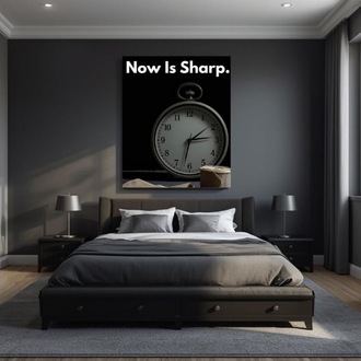 Now Is Sharp Poster | Time & Discipline Motivational Wall Art (Digital Download)