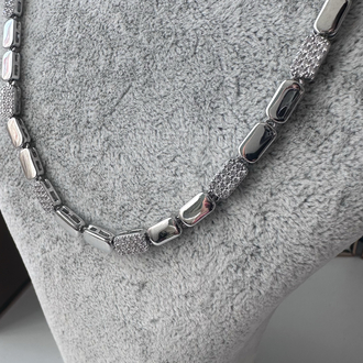 Taşlı silver renk sıralı Kolye