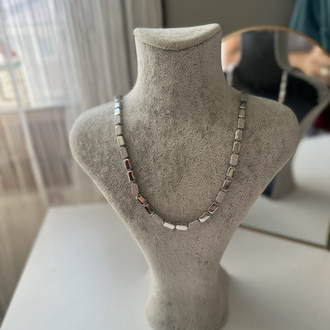 Taşlı silver renk sıralı Kolye