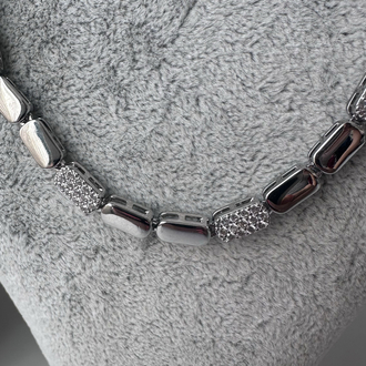 Taşlı silver renk sıralı Kolye
