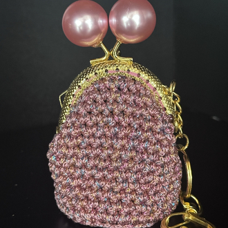 Mini Aşk Cüzdan / pembe- sedefli pembe klips