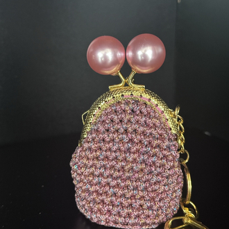 Mini Aşk Cüzdan / pembe- sedefli pembe klips