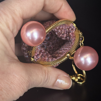 Mini Aşk Cüzdan / pembe- sedefli pembe klips