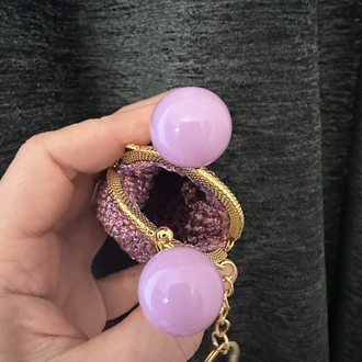 Mini Aşk Cüzdan Anahtarlık / pembe - mat pembe klips