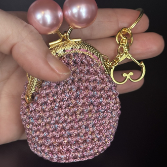 Mini Aşk Cüzdan / pembe- sedefli pembe klips
