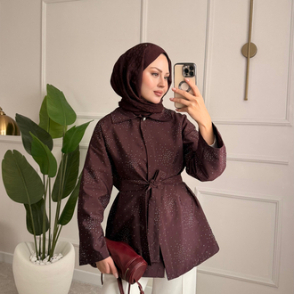 Shine ceket bordo 