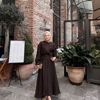 Nora takım kahverengi