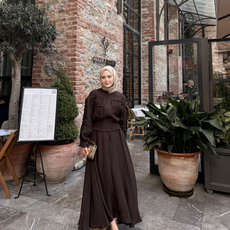 Nora takım kahverengi