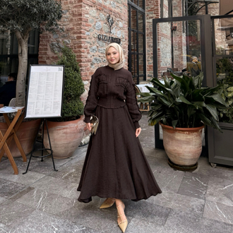 Nora takım kahverengi