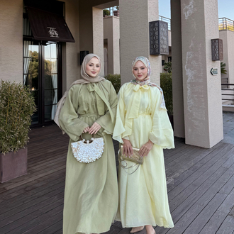 Flora elbise tereyağ sarısı
